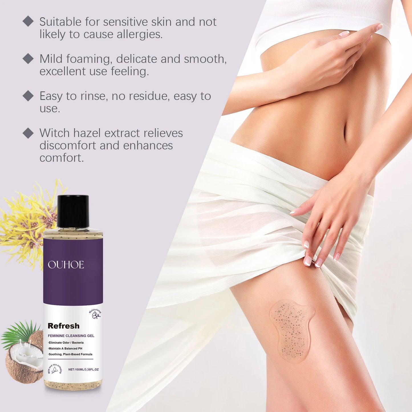Ouhoe pH Balanced Feminine Wash Gel | Moisturizing 100ml
