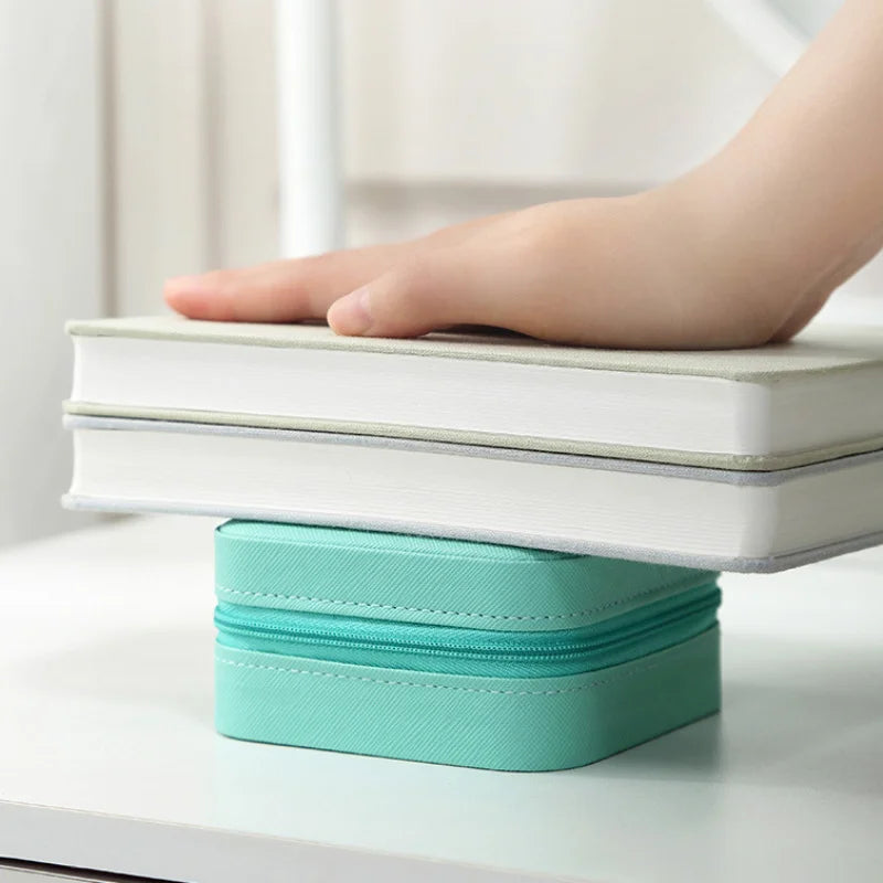 2-Pack Mini PU Leather Jewelry Travel Organizer Box for Women