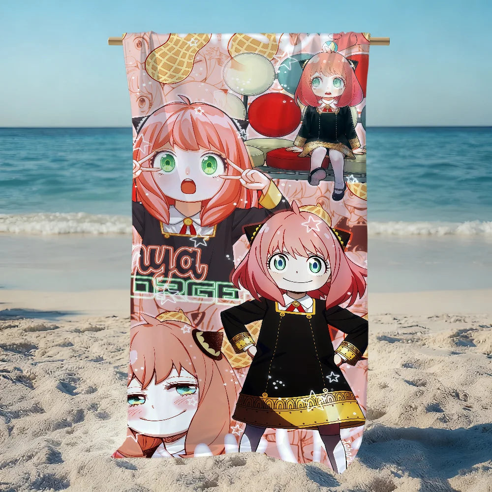 Spy x Family Anya Quick-Dry Beach Towel | Anime Fan Gift Anime Beach Towel Peaceful Pleasures Health and Wellness