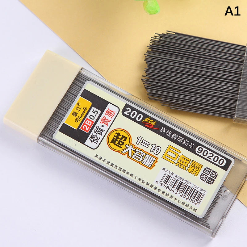 200Pcs 2B Mechanical Pencil Lead Refills 0.5mm & 0.7mm Drawing