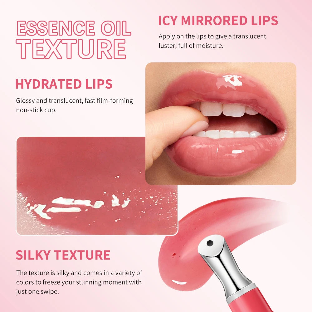 Lakerain Plumping Lip Gloss Hydrating Moisturizing Long Lasting Lip Oil Transparent Lip Tint Daily Lip Care Makeup Cosmetics Peaceful Pleasures Health and Wellness