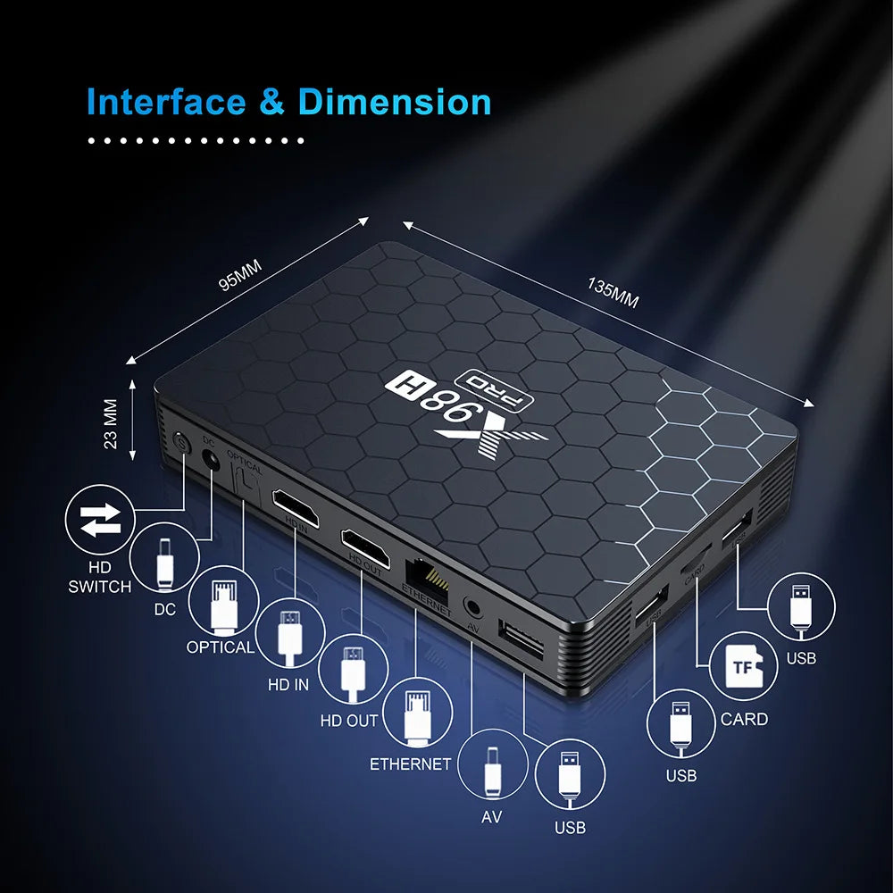 X98H Pro Smart TV Box Allwinner H618 Quad Core Cortex A53 Android 12 4GB RAM 32GB Optional 2GB 16/64GB ROM 2.4G 5G Dual WiFi BT5 Peaceful Pleasures Health and Wellness
