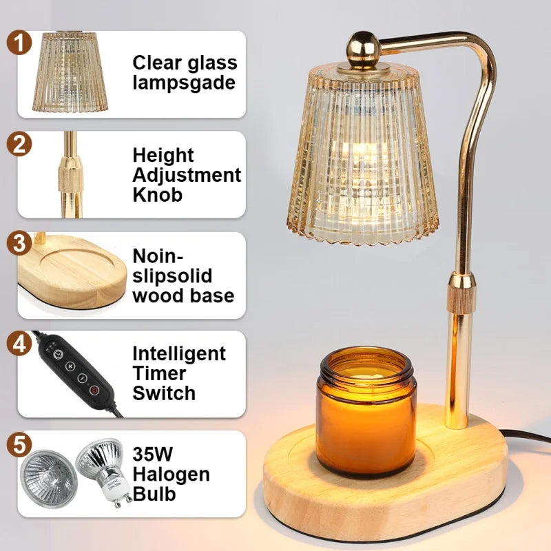 RUNTOIN Dimmable Candle Warmer Lamp with Timer | Wax Melt Night Light