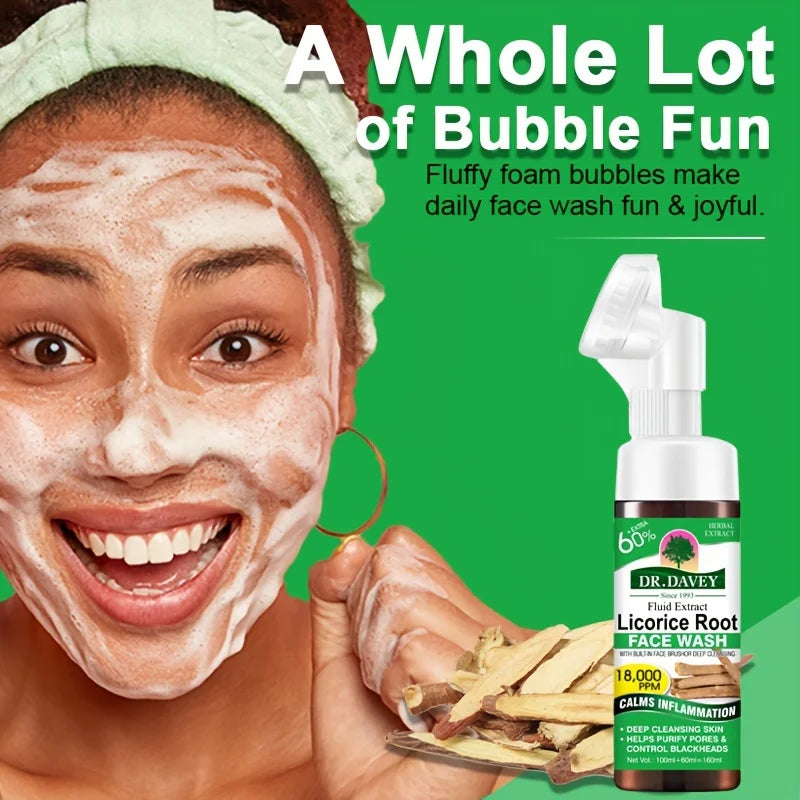 Licorice Bubble Mousse Facial Cleanser for Cleansing and Moisturizing Men and Women, Suitable for Cleaning and Non Tightening Peaceful Pleasures Health and Wellness