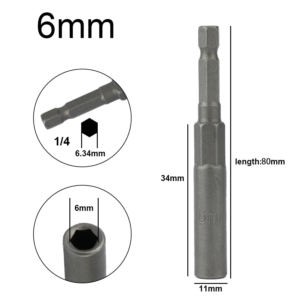 Length 1 Hex Sockets 5 5- Drive Magne Socket Impact Nut Bolt Drill