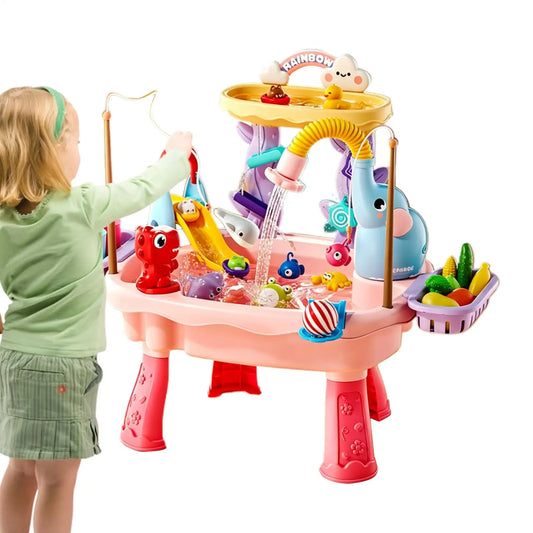 Toddler Water Table with Electric Pump | 4-in-1 Kids Play Sink Kids Water Play Table Peaceful Pleasures Health and Wellness