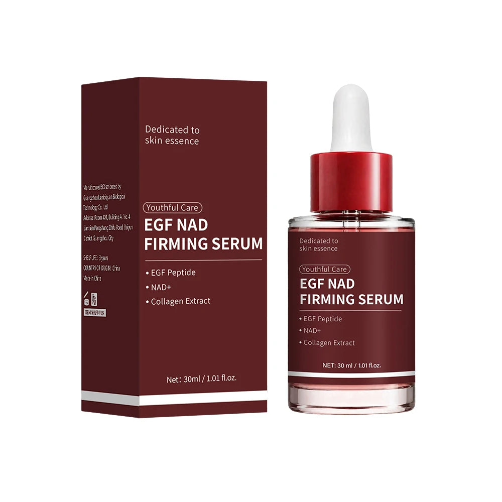 NAD+ EGF Firming Serum, Plumping, Radiance Boosting Serum, Cares for Look of Fine Lines, Skin Elasticity & Firmness,30ml Peaceful Pleasures Health and Wellness 1PC RED