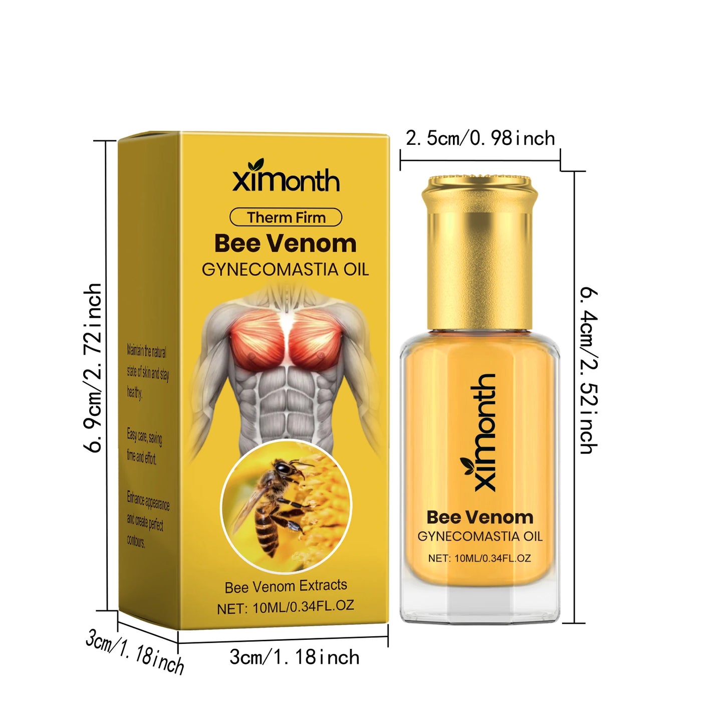 Bee Venom Men's Chest Firming Massage Oil | Contouring