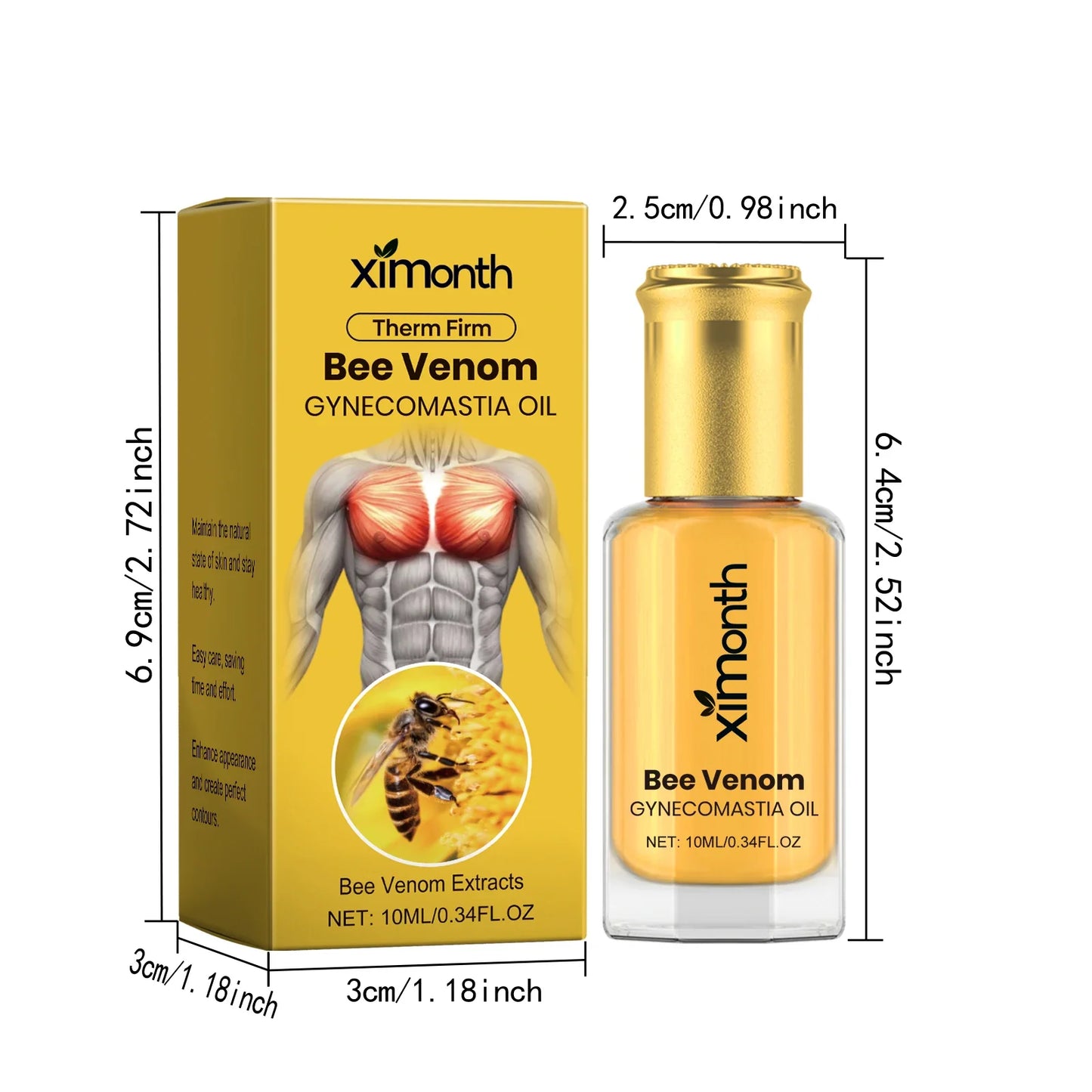 Bee Venom Men's Chest Firming Massage Oil – Contouring