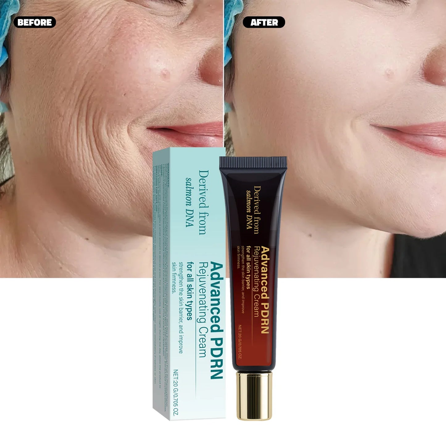 Advanced PDRN Rejuvenating Cream Salmon DNA for All Skin Types, Strengthen Skin Barrier Improve Firmness, 20g Peaceful Pleasures Health and Wellness