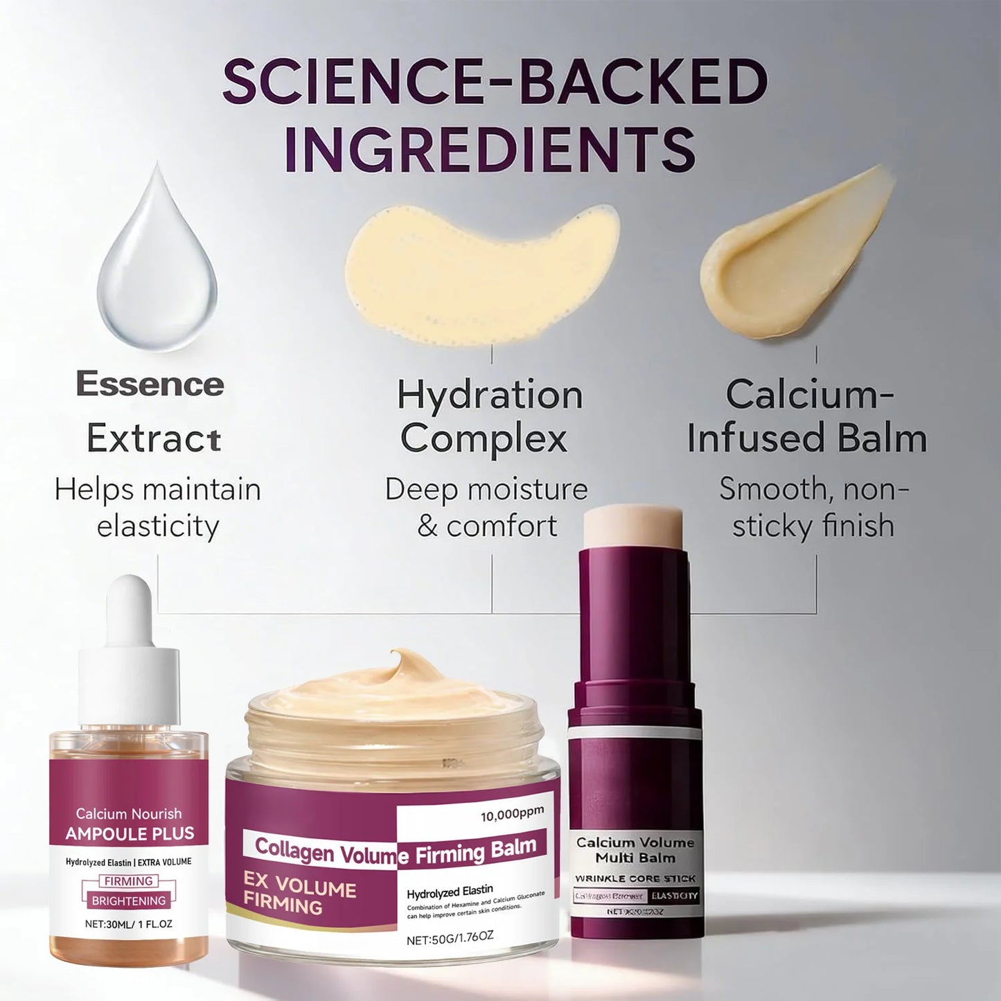 Korean Calcium Collagen Balm Moisturizer & Pore Firming Set