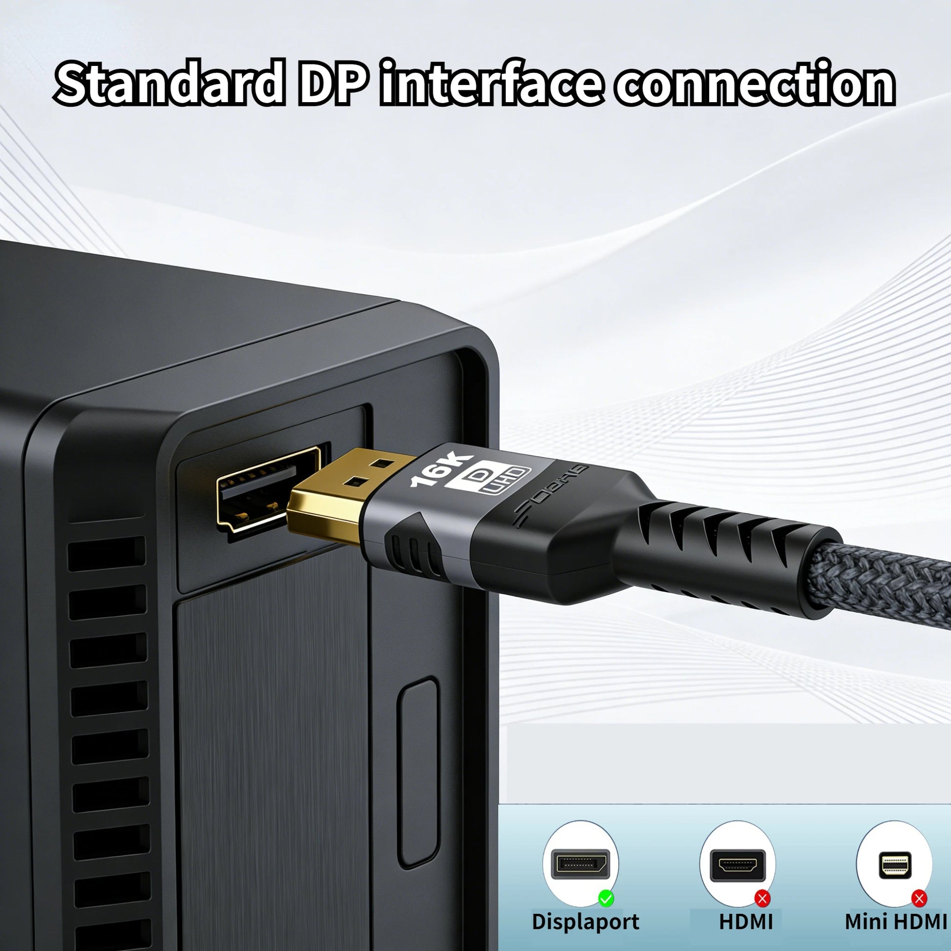 16K DP 2.1 8K@120Hz 4K@240Hz 80Gbps HDR Video Audio Displayport Cable Display Port for Laptop TV Xbox Projector Gaming Monitor Peaceful Pleasures Health and Wellness