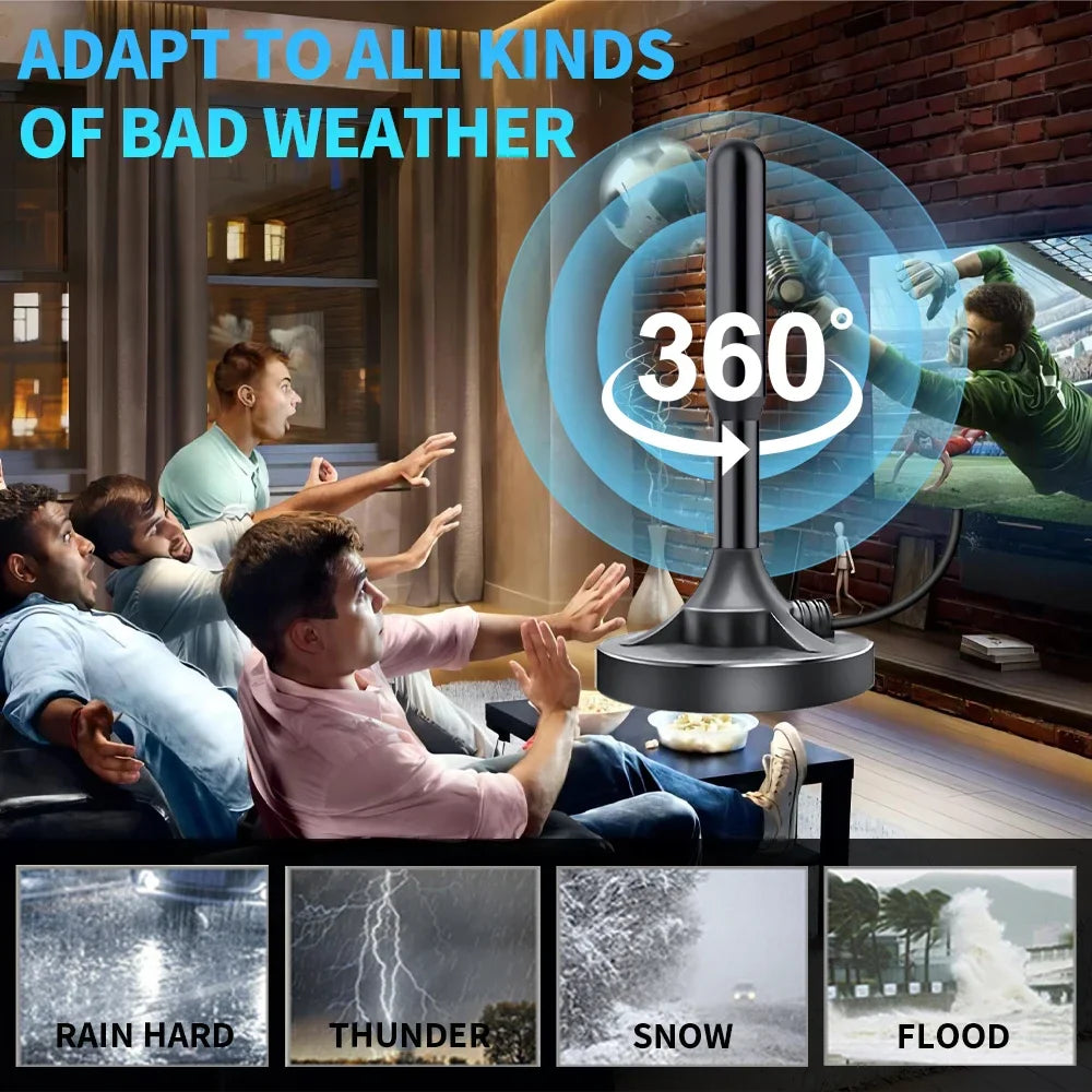DVB-T2 Indoor Digital TV Antenna 4K | 5m Cable & Amplifier