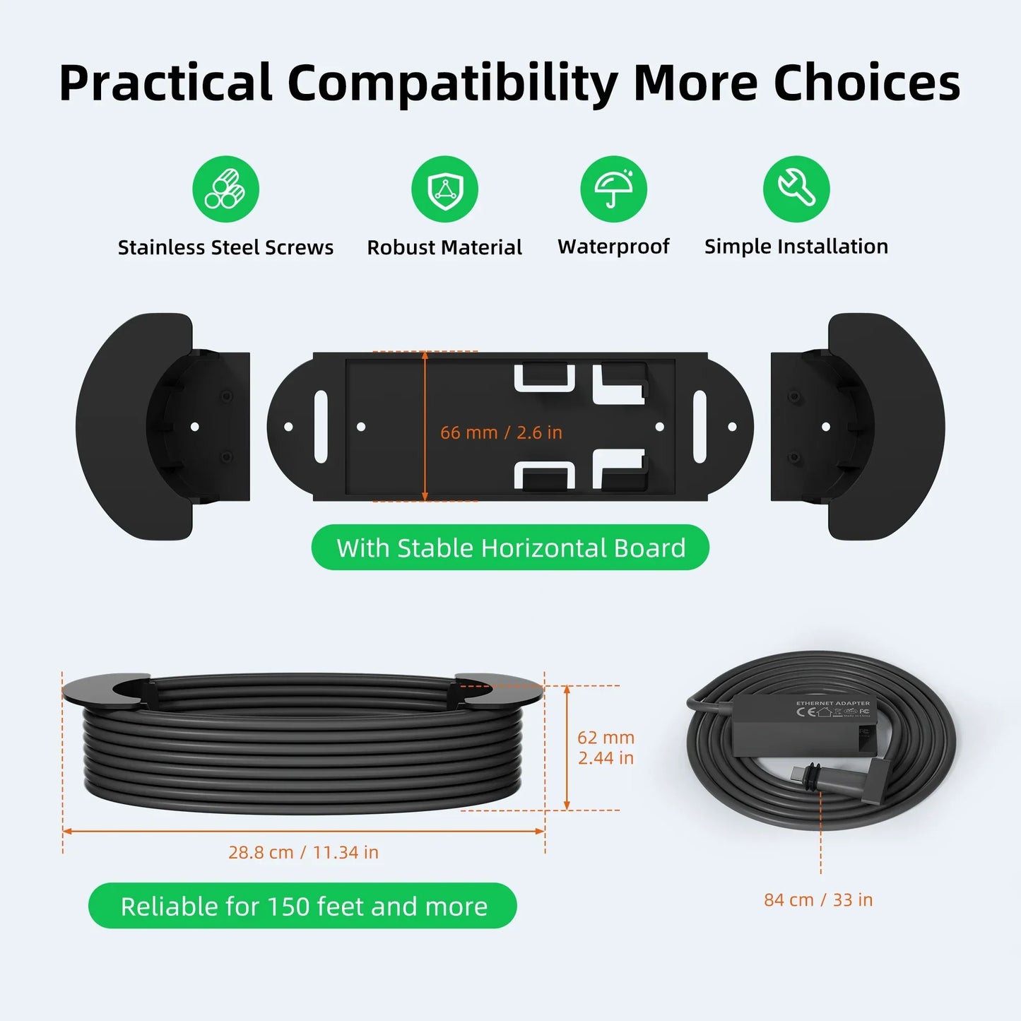 Starlink Gen 2 Ethernet Adapter with Cable Caddy Holder Mounting Kit Starlink Gen2 to RJ45 Adapter for V2 Actuated External Net Peaceful Pleasures Health and Wellness