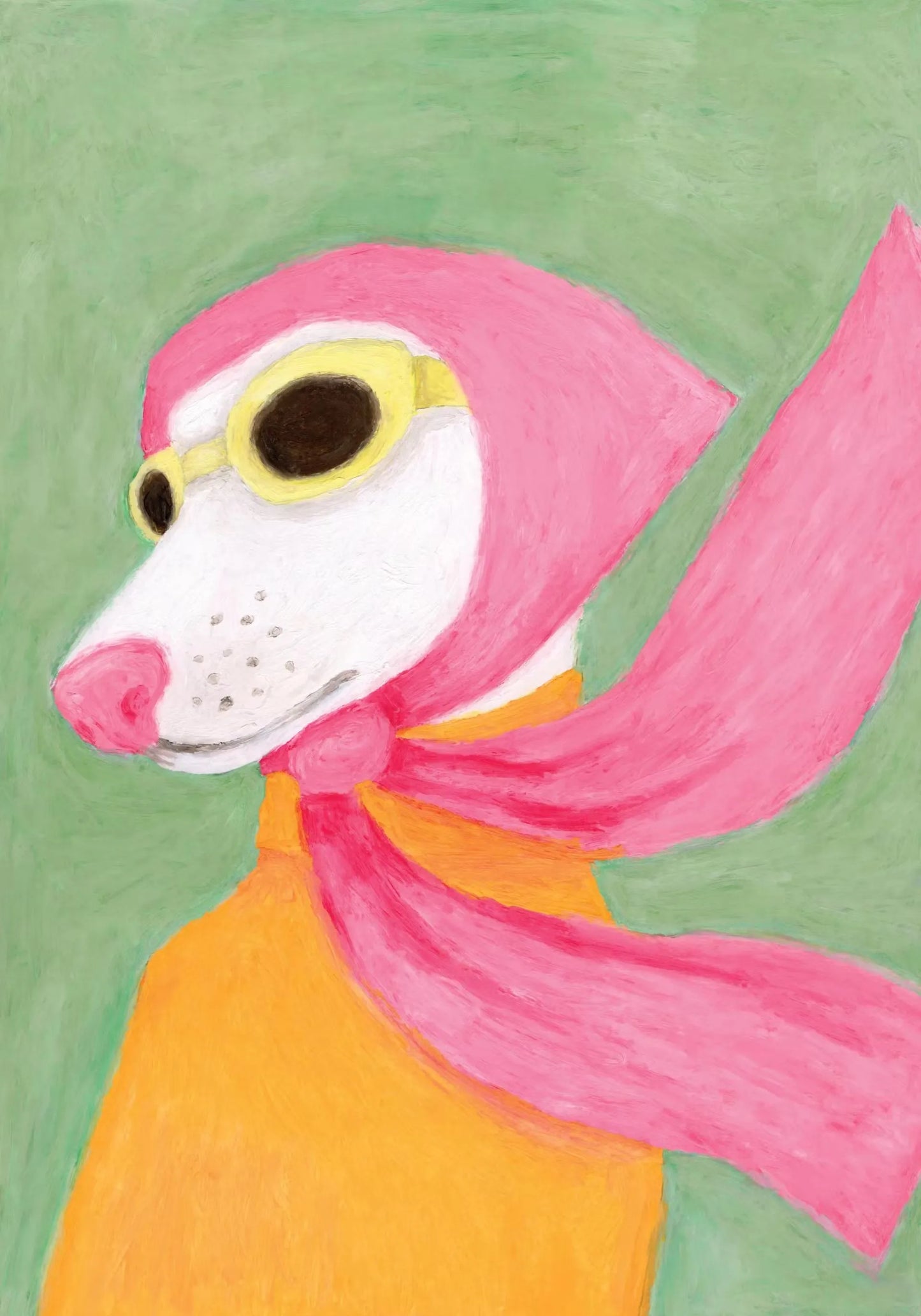 Abstract Fashion Girl Dog Canvas Wall Art Print | Home Decor