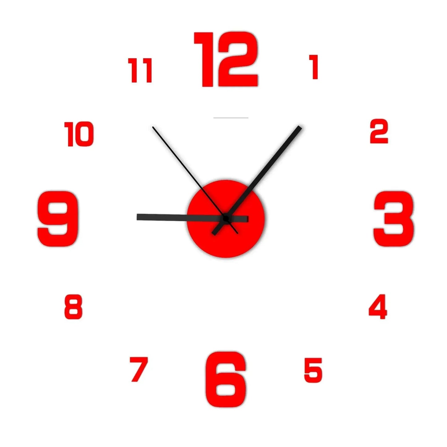 3D Frameless Acrylic Wall Clock – Large Silent Home Decor