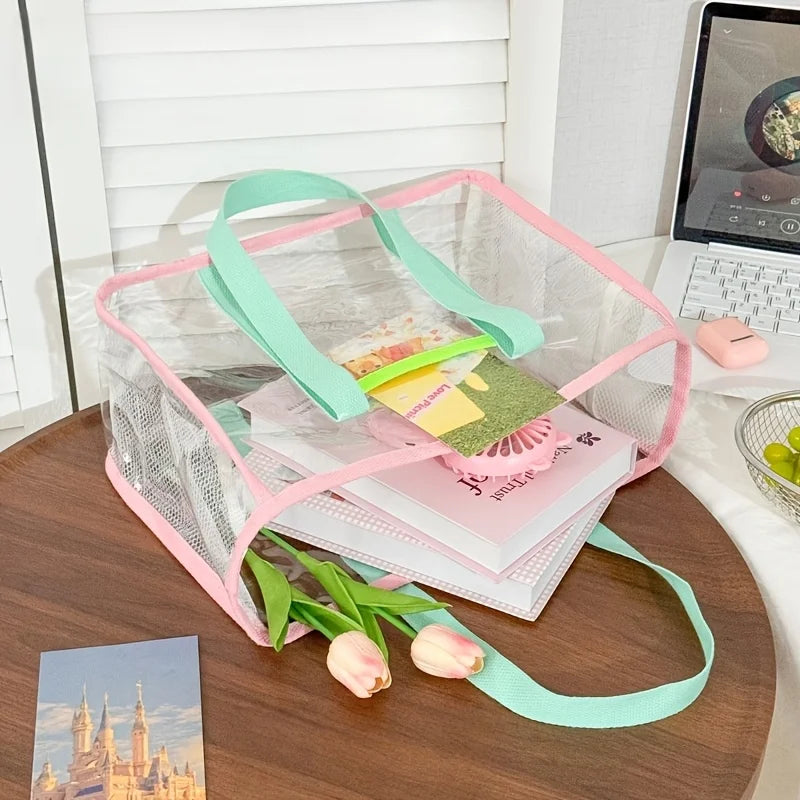 Transparent PVC Beach Bag – Waterproof Large Tote for Women