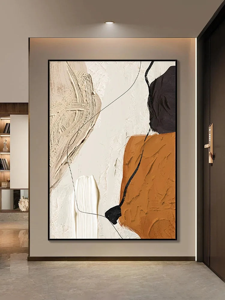 Hand-painted Abstract Pictures Oil Paintings Customizable on demand Modern Warm Colors On Canvas living A room Bedroom Wall Art Peaceful Pleasures Health and Wellness