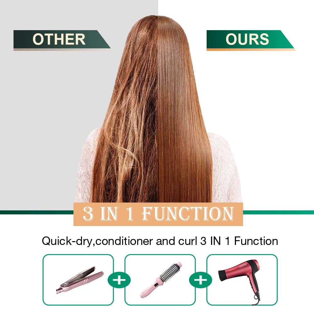 NEW Hair Dryer Comb Hot Air Curling For Hair Roller Blow Dryer Ionic Hair Straightening Brush Quick Dry Hair Curler Curling Iron Peaceful Pleasures Health and Wellness