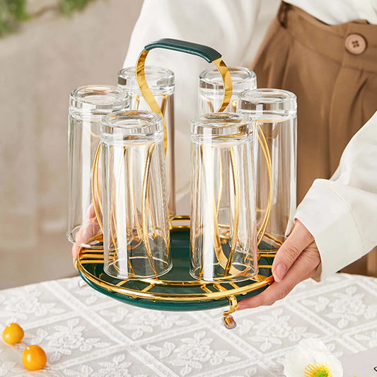 Cup Upside Down Drain Rack Space-saving Large Capacity Cup Organizer Rack for Home Kitchen Bar Decoration Peaceful Pleasures Health and Wellness