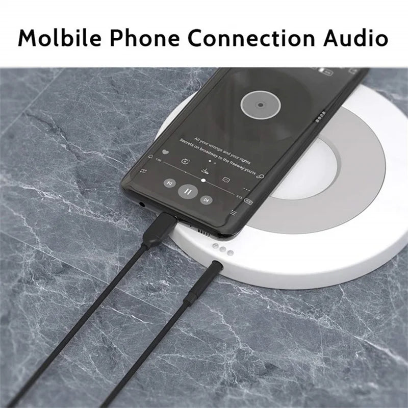 USB-C to 3.5mm AUX Audio Cable | Car & Headphone Adapter