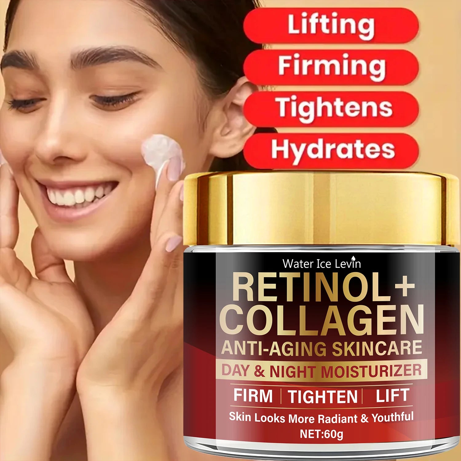 Retinol Collagen Firming Face Cream 60g | Day & Night Moisturizer Anti-Aging Face Cream Peaceful Pleasures Health and Wellness