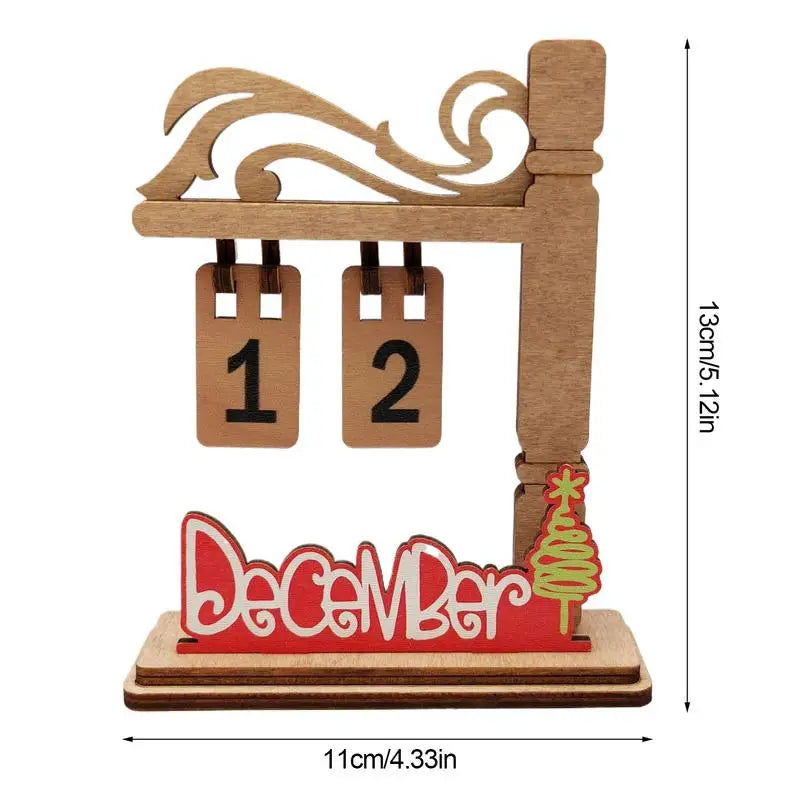 Wooden Christmas Advent Calendar | Reusable Desktop Decor