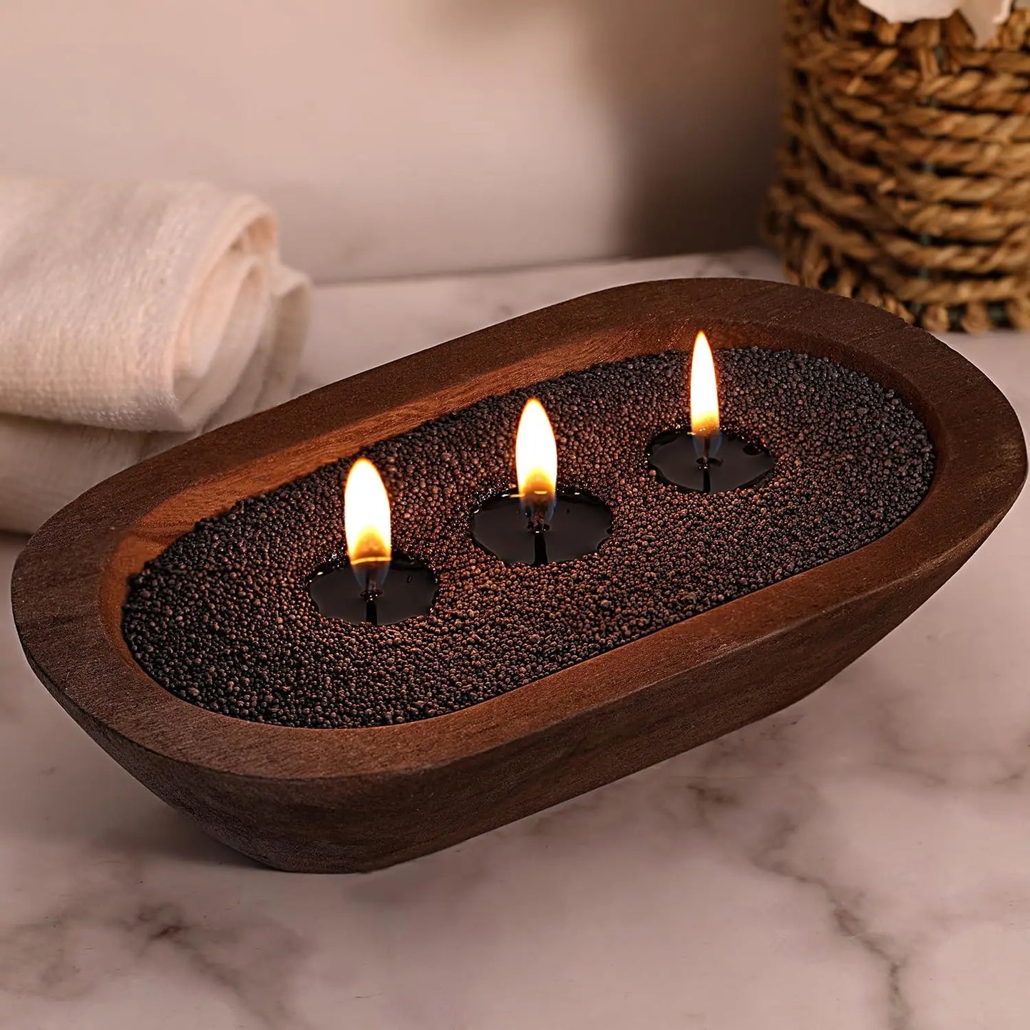 200g Pearl Candle Sand Kit – White & Black Wax Beads + 10 Wicks