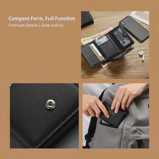 3-Fold PU Leather Card Holder Wallet | RFID Multi-Slot Purse Tri-Fold Card Wallet Oasis Select