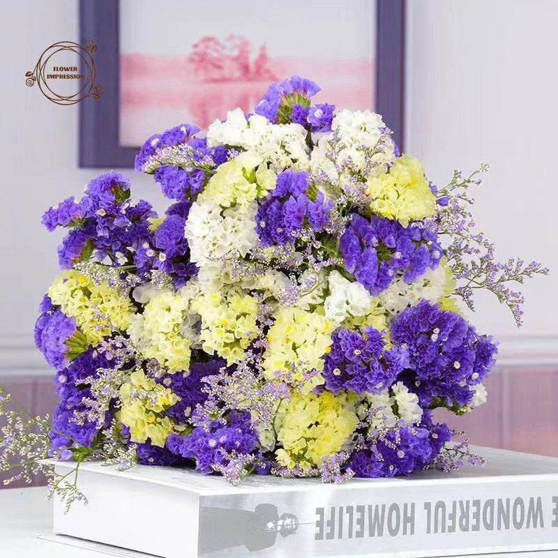 Natural Dried Forget-Me-Not Limonium Bouquet | Boho Home Decor