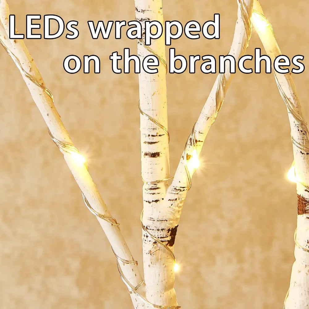 White Birch Branch LED Twig Lights – Battery Operated Decor