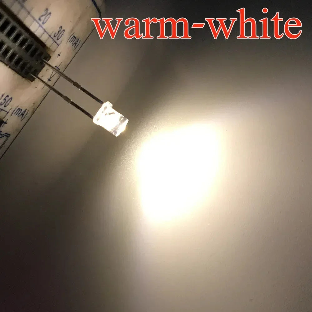 100pcs 3mm Flat Top Ultra Bright LED Diodes | Wide Angle DIY