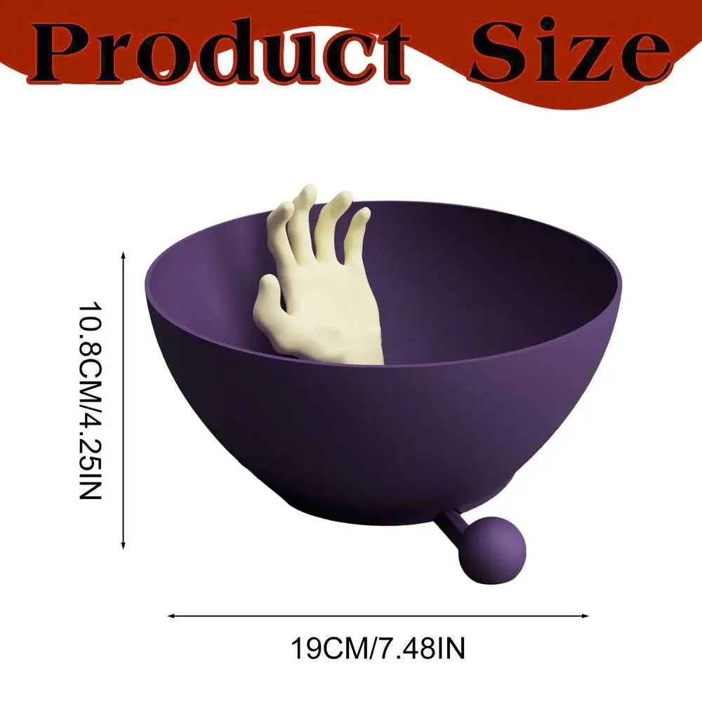 Halloween Bowl Trick or Treat Bucket Bucket Creative Movable Skeleton Hand Dish for Activities Festival Gathering Party Decor Peaceful Pleasures Health and Wellness Purple China Mainland