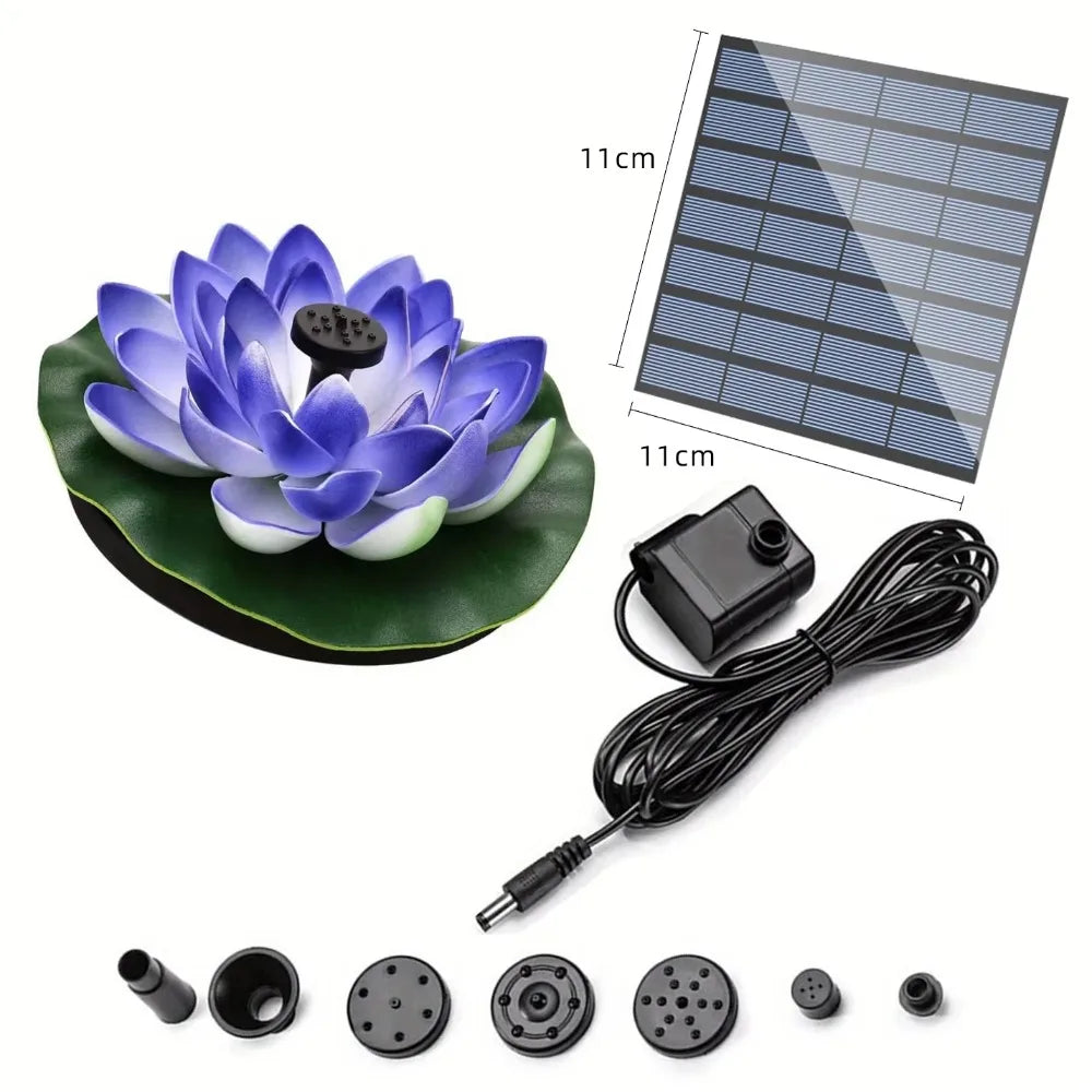 Solar Floating Lotus Fountain Pump – 1.2W Pond & Bird Bath