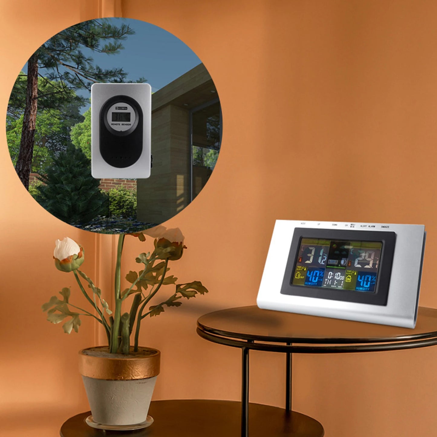 Digital Thermometer Hygrometer Dual Screen Weather Station Clock