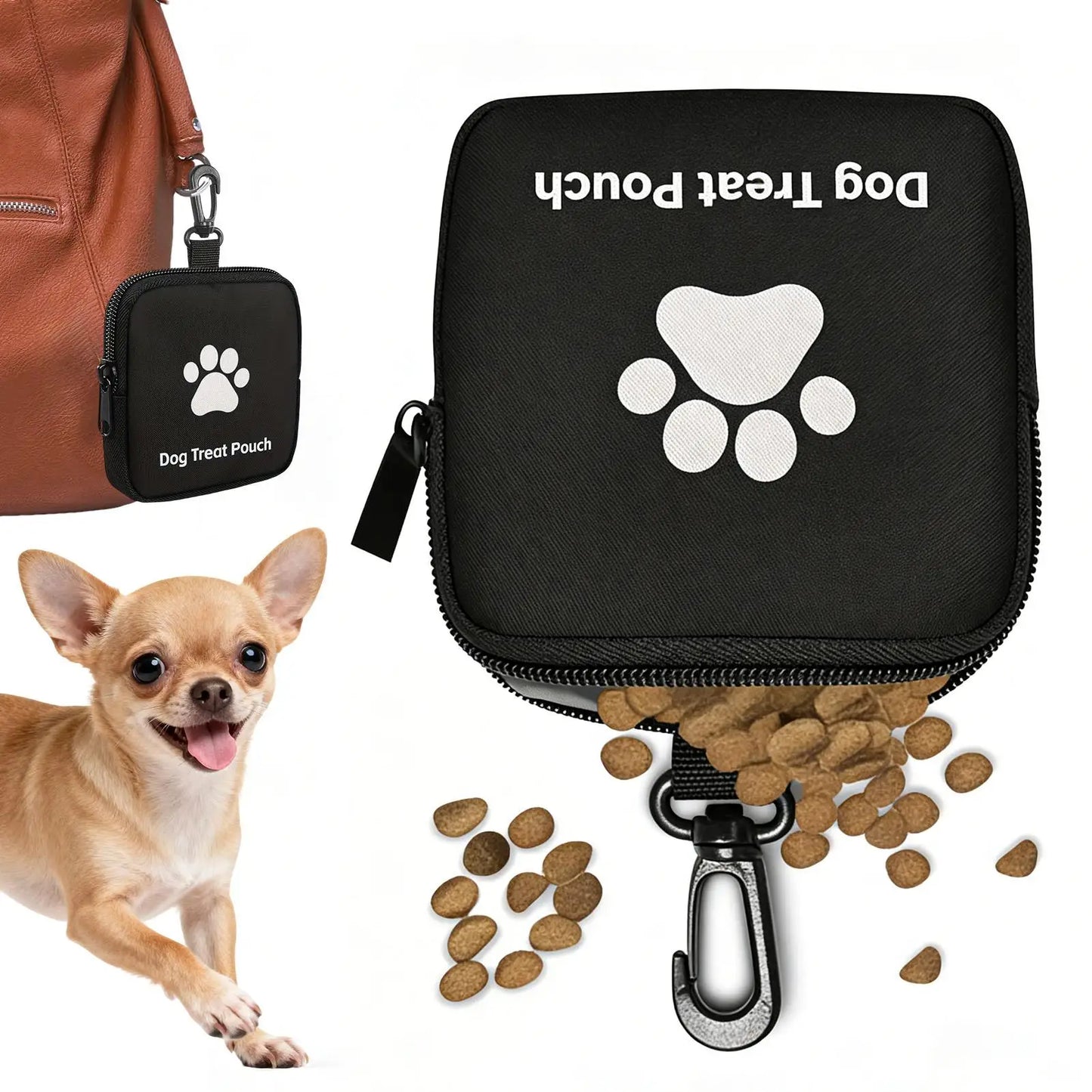 Dog Training Treat Bag – Leakproof Portable Snack Waist Pouch