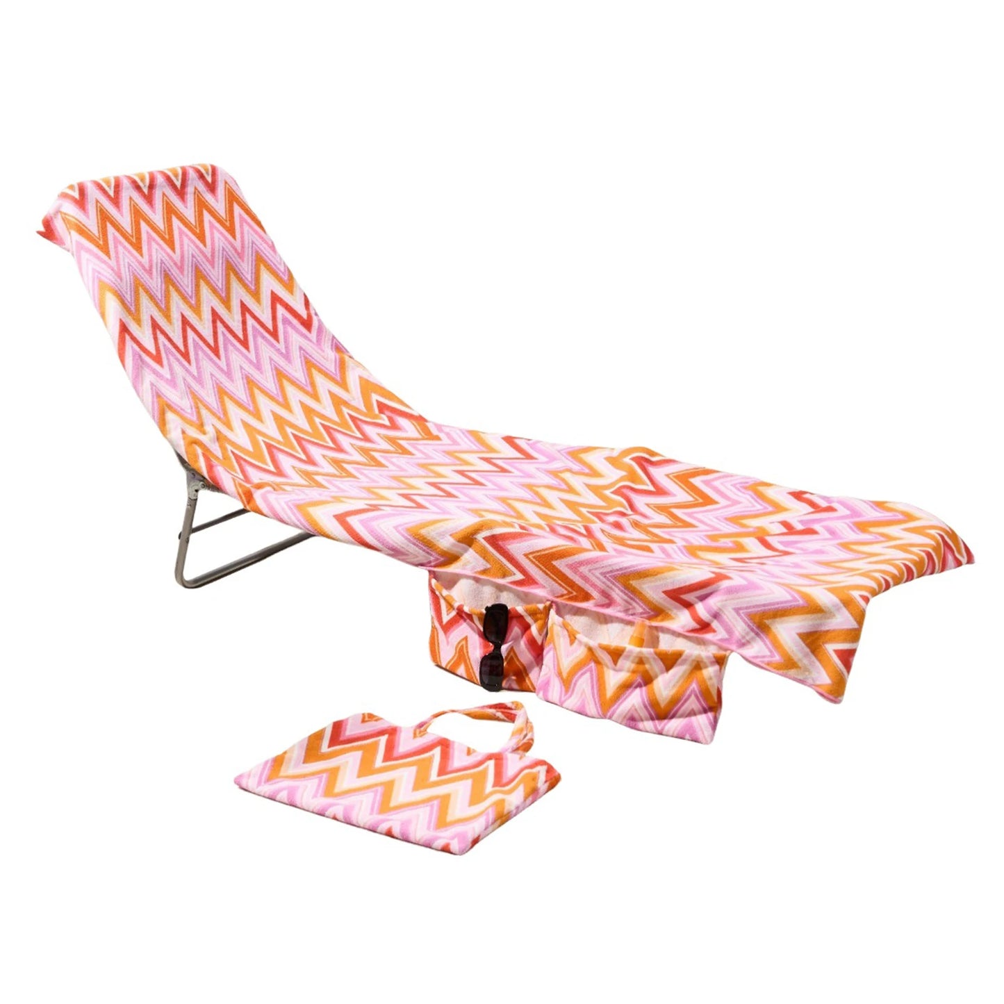 Lounge Chair Towel Cover,2-In-1 Beach Chair Cover Handbag,Super Absorbent And Soft Foldable Beach Chair Cover,for Beach/Hotels Peaceful Pleasures Health and Wellness B
