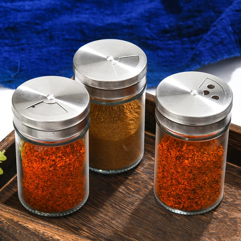1 Pcs Glass Spice Jars Empty Spice Bottles And Airtight Metal Caps Spice Containers With Aluminum Caps Peaceful Pleasures Health and Wellness