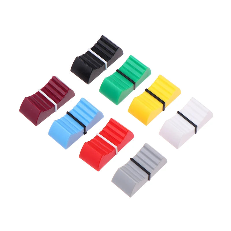Multicolor Plastic Mixer Push Key Cap Fader Knob Cap Touch Sensitive Slider Ribbed Mixer Desk Switch Knob Cap Length 24.5MM Peaceful Pleasures Health and Wellness