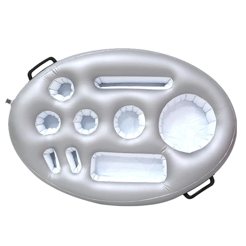 Inflatable Drinks Holder Floating Cup Holder Multifunctional Drinks Cooler Tray Leakproof Drinks Tray Floats for Summer Party Peaceful Pleasures Health and Wellness Silver