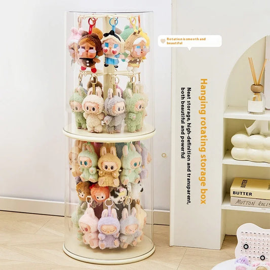 360° Rotating Transparent Display Case - Perfect for Large Plush Dolls & Blind Box Collectibles (Hanging/Wall-Mounted) Peaceful Pleasures Health and Wellness