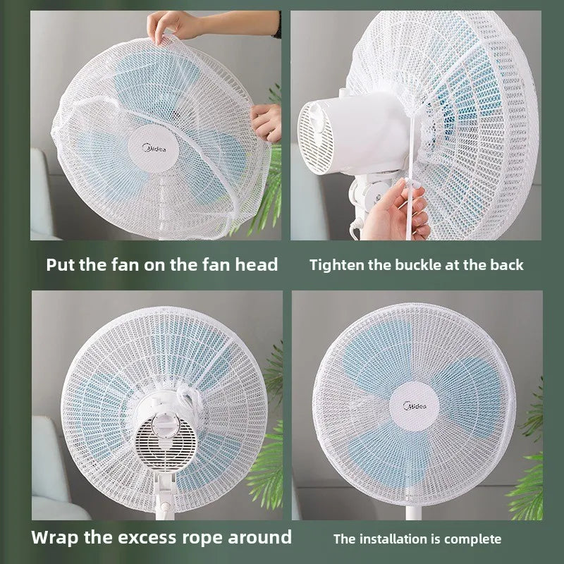 Universal Kid Anti-pinch Hand Round Fan Safety Cover Easy Installation Fan Dustproof Child Protection Mesh Cover Mesh Fan Sleeve Peaceful Pleasures Health and Wellness