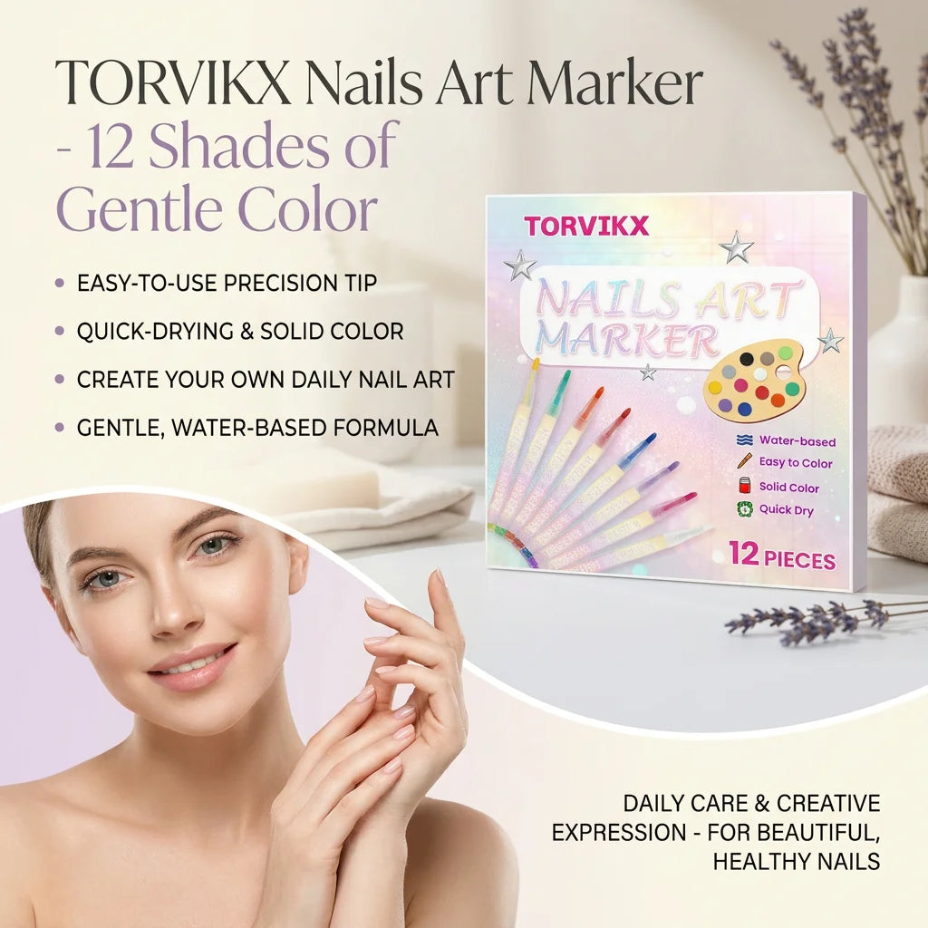 Water‑based Nail Art Markers Set Strengthen Nail Reduce Fading Extend Life Waterproof Nail Drawing Pens Nail Art & Decorations Peaceful Pleasures Health and Wellness