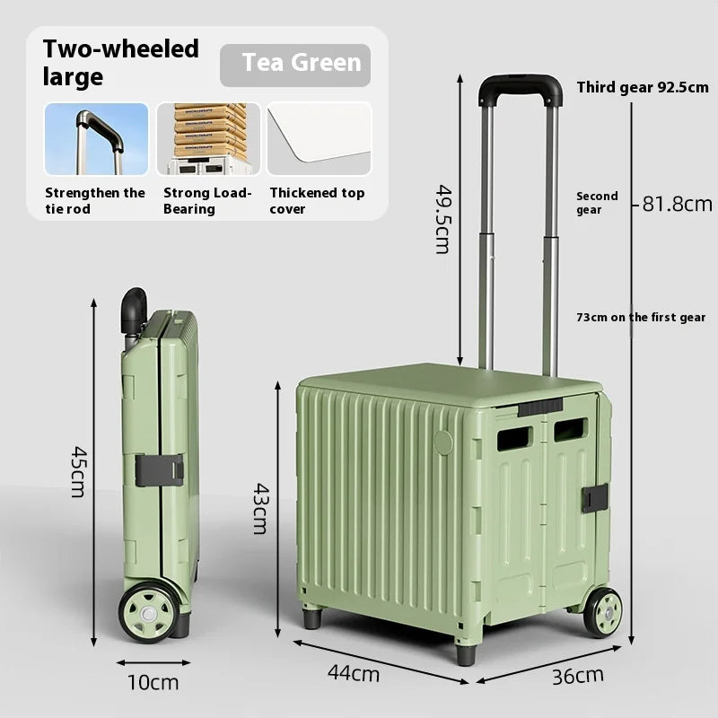 Foldable Shopping Cart with Wheels | Lightweight Collapsible Trolley