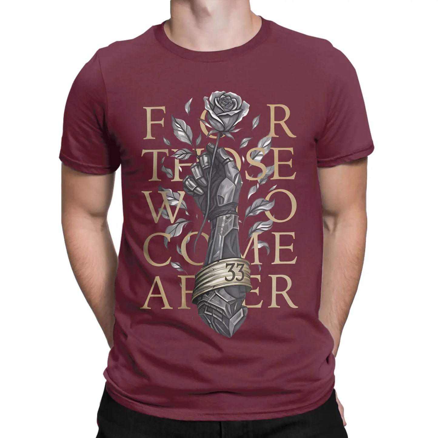 Clair Obscur Expedition 33 T Shirt Summer Novelty T-Shirts Men 100 Cotton O Neck Plus Size 5XL Short Sleeve Classic Tops Peaceful Pleasures Health and Wellness Burgundy XL