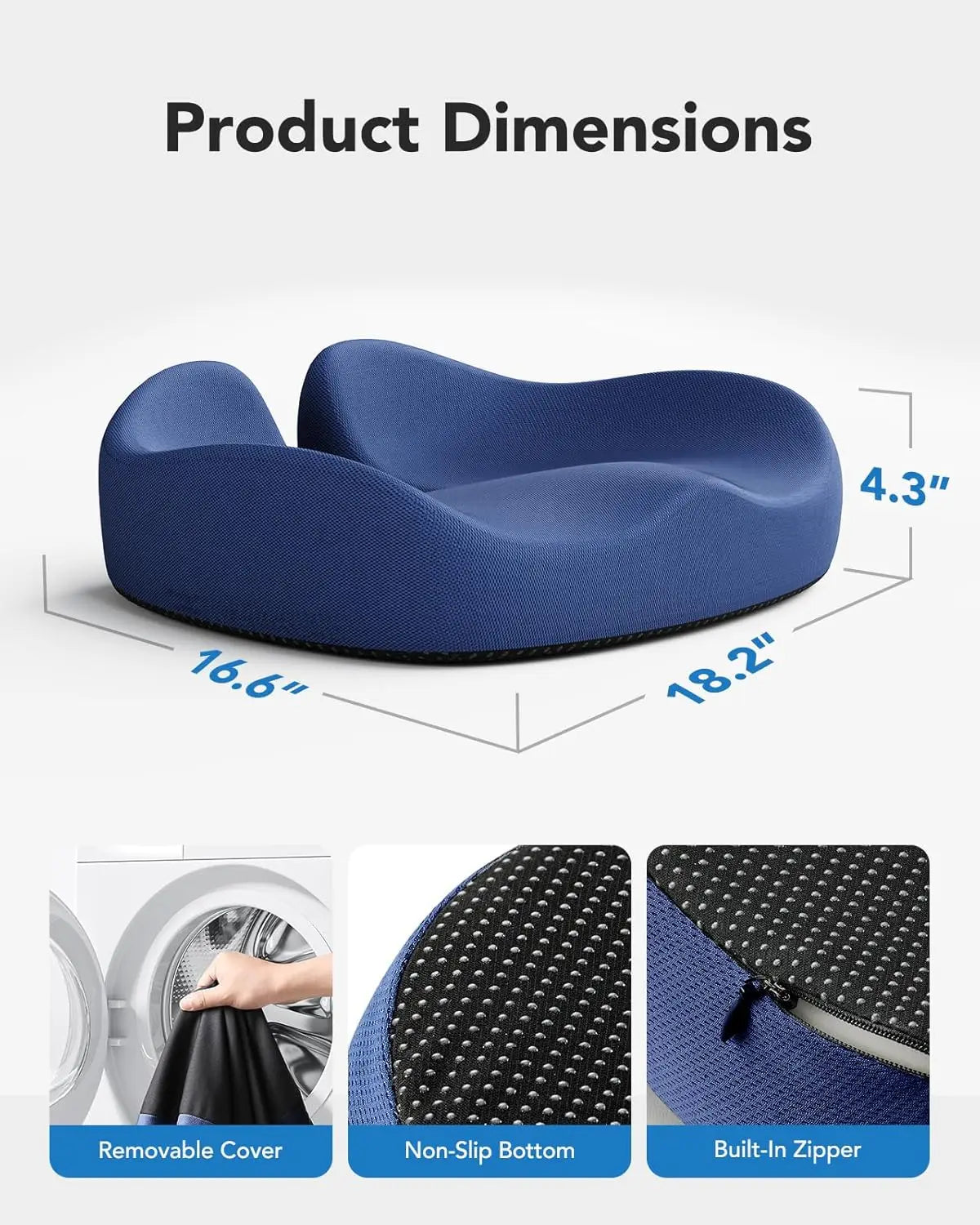 Ergonomic Seat Cushion with Cooling Gel – Extra Large Peaceful Pleasures Health and Wellness