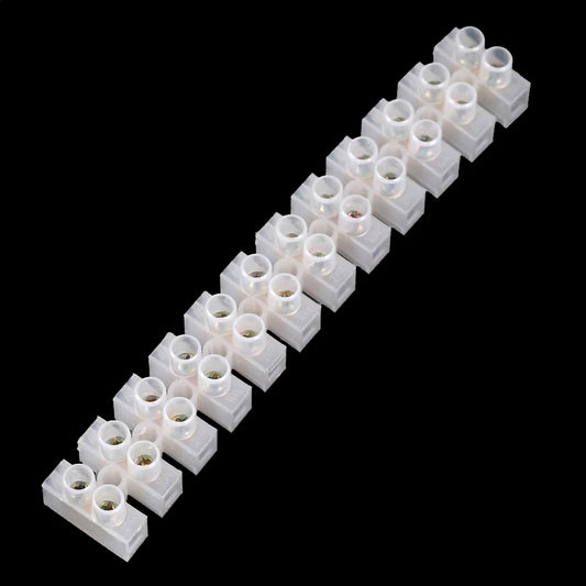 Dual Row 12-Position 10A Screw Terminal Block Wire Connector Screw Terminal Block Peaceful Pleasures Health and Wellness
