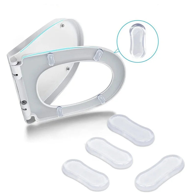 4-Pack Self-Adhesive Toilet Seat Bumper Pads – Anti-Slip PU