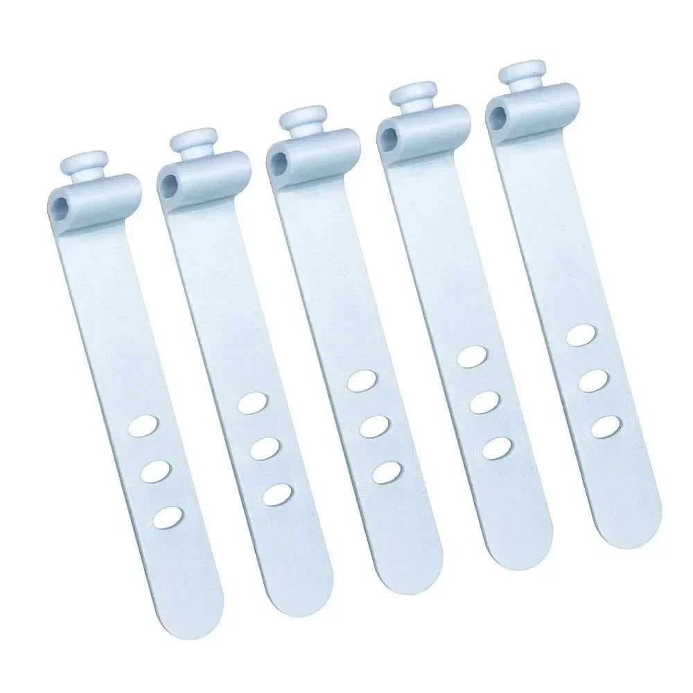 Silicone Cable Organizer Clips & Cord Ties – 5 Colors, 1/5/10 Pcs