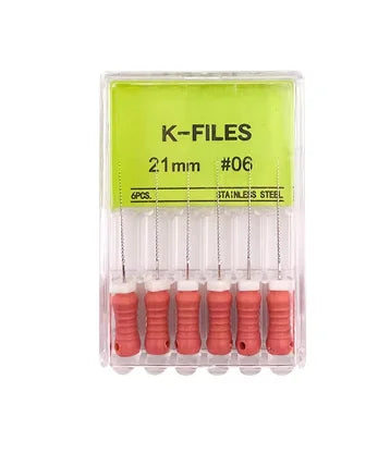 Dental K-Files 6pcs | Stainless Steel Root Canal Hand Files